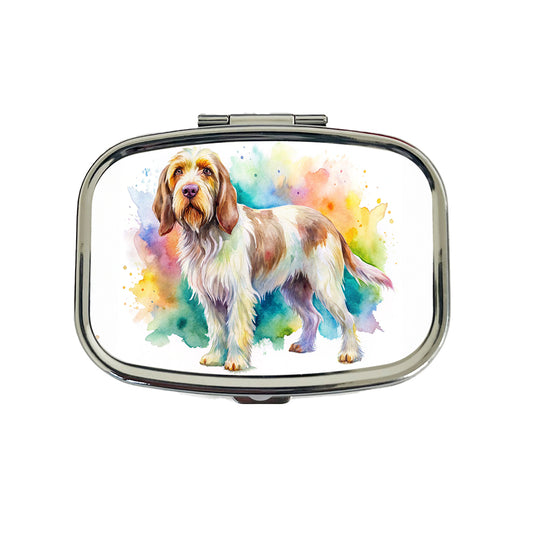 Spinone Italiano Dog Watercolor Style Travel Pill Box Case