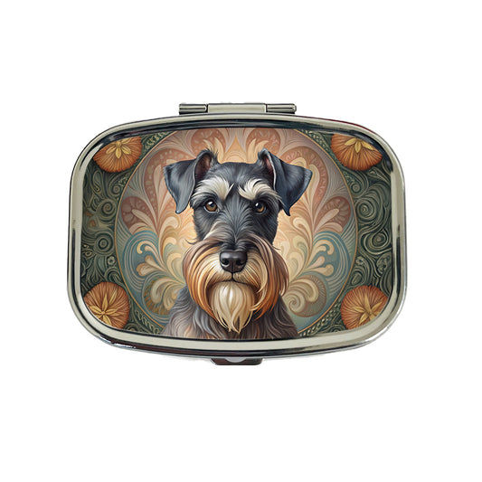 Standard Schnauzer Dog Art Nouveau Travel Pill Box Case