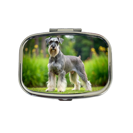 Standard Schnauzer Dog Photo Travel Pill Box Case