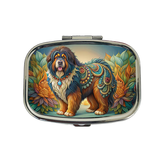 Tibetan Mastiff Dog Art Nouveau Travel Pill Box Case