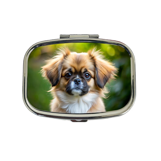 Tibetan Spaniel Dog Puppy Photo Travel Pill Box Case