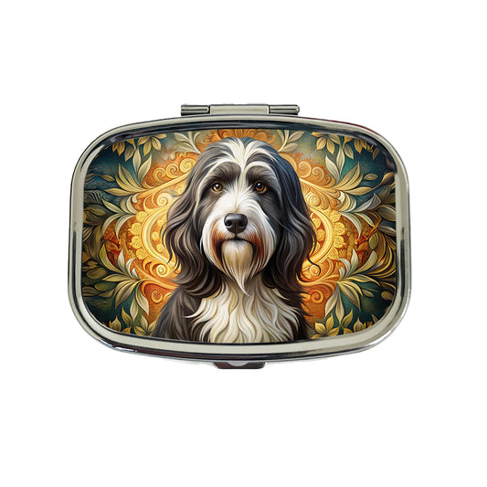 Tibetan Terrier Dog Art Nouveau Travel Pill Box Case