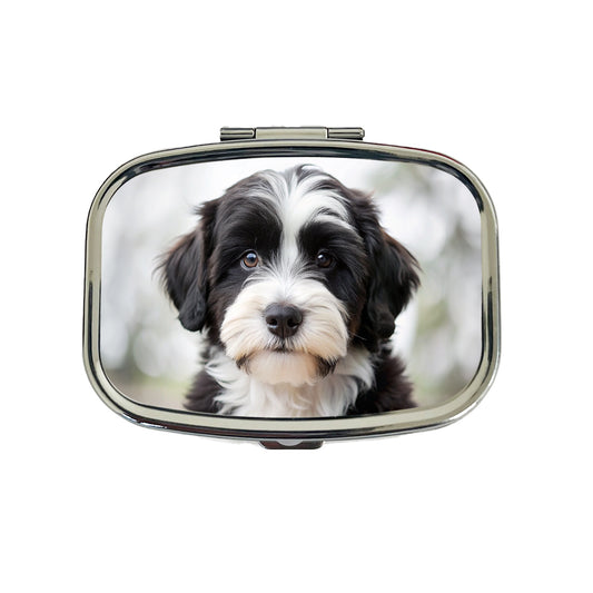 Tibetan Terrier Dog Puppy Photo Travel Pill Box Case