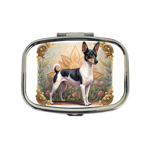 Toy Fox Terrier Dog Art Nouveau Travel Pill Box Case