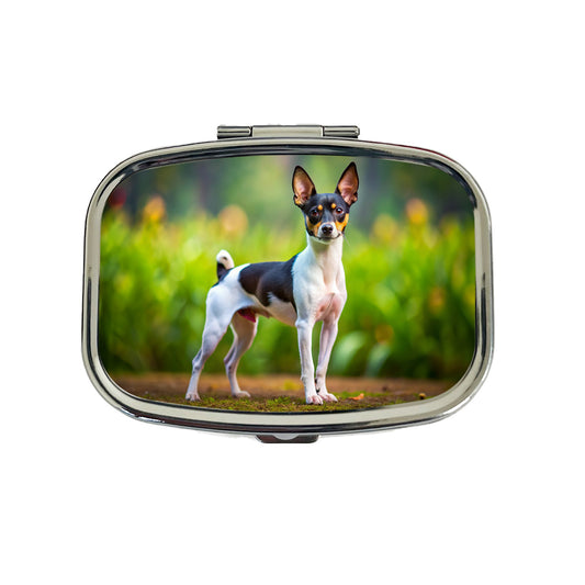Toy Fox Terrier Dog Photo Travel Pill Box Case