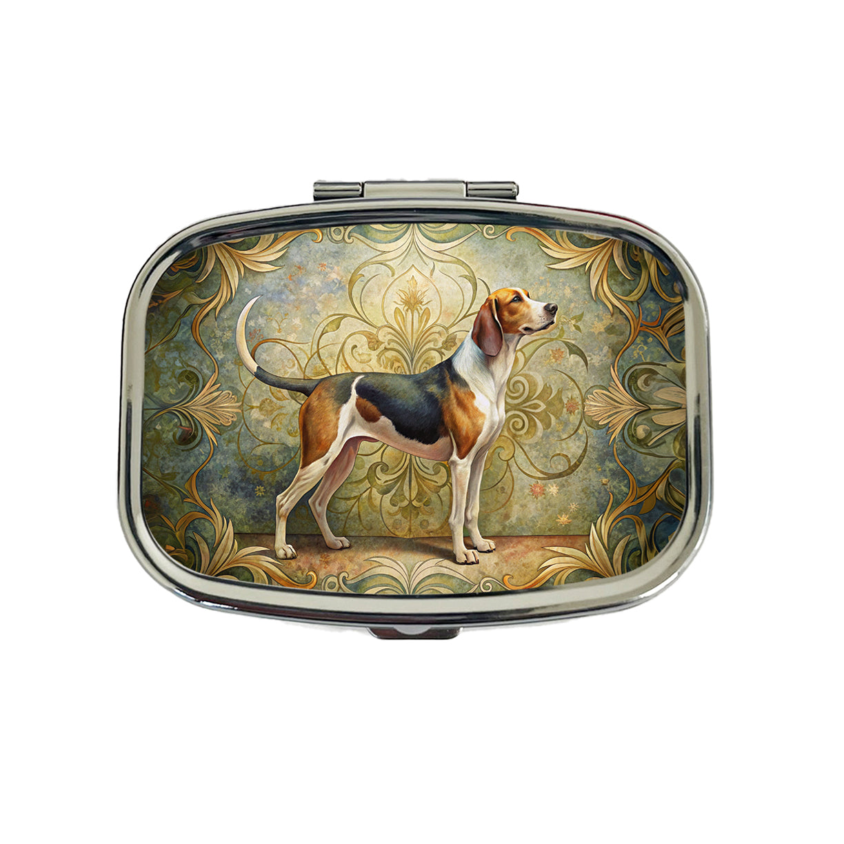 Treeing Walker Coonhound Dog Art Nouveau Travel Pill Box Case