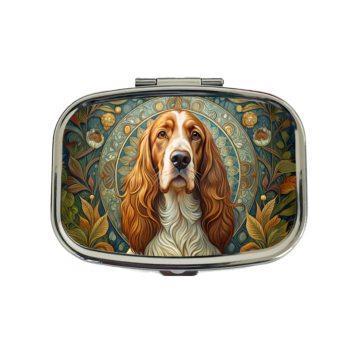 Welsh Springer Spaniel Dog Art Nouveau Travel Pill Box Case