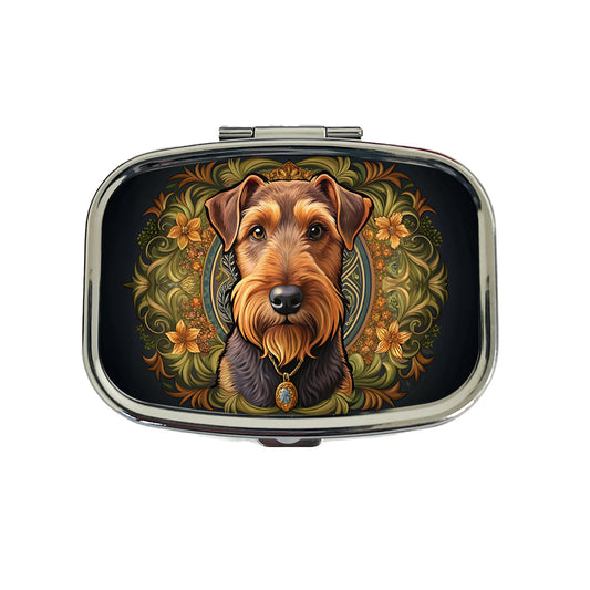 Welsh Terrier Dog Art Nouveau Travel Pill Box Case