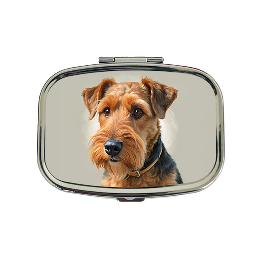 Welsh Terrier Dog Illustration Travel Pill Box Case
