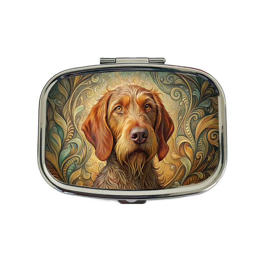 Wirehaired Vizsla Dog Art Nouveau Travel Pill Box Case