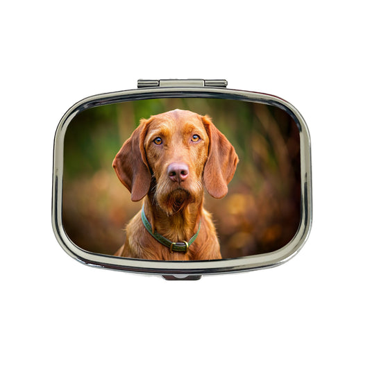 Wirehaired Vizsla Dog Photo Travel Pill Box Case