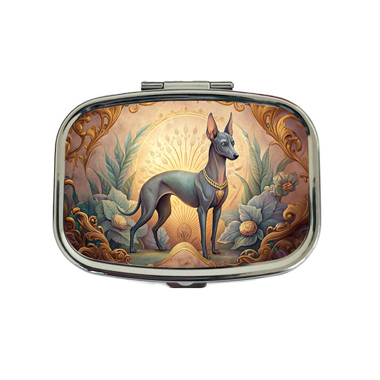 Xoloitzcuintli Xolo Mexican Hairless Dog Art Nouveau Travel Pill Box Case