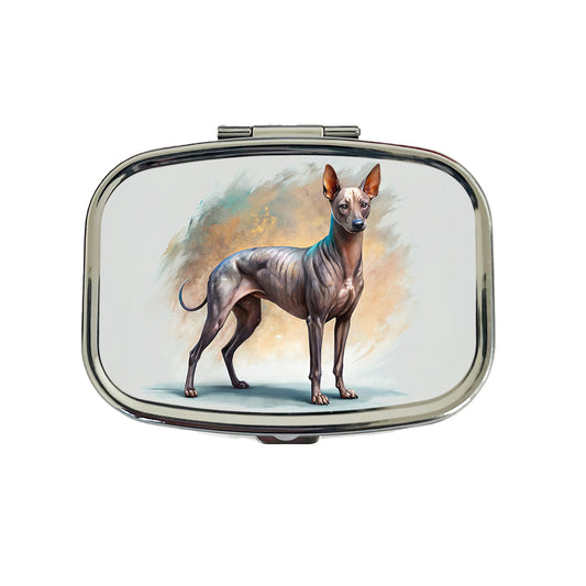 Xoloitzcuintli Xolo Mexican Hairless Dog Illustration Travel Pill Box Case