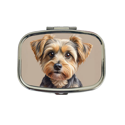 Yorkipoo Dog Illustration Travel Pill Box Case
