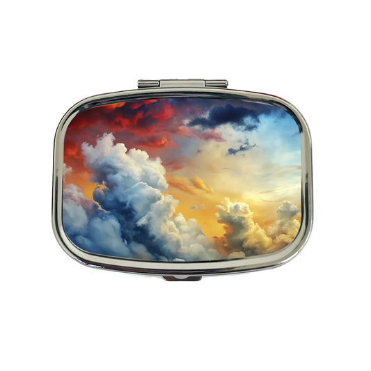 Cloudy Sky Colors Travel Pill Box Case