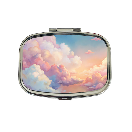 Cloudy Sky Pastel Colors Travel Pill Box Case
