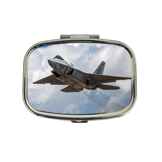 F-22 Raptor In Flight US Air Force Fighter Plane Travel Pill Box Case