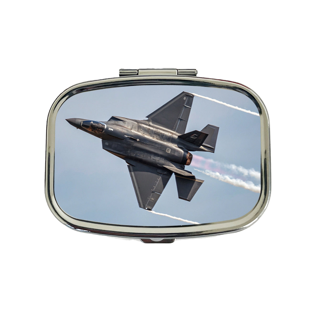 F-35 Plane Afterburners Streaking Through Sky Travel Pill Box Case