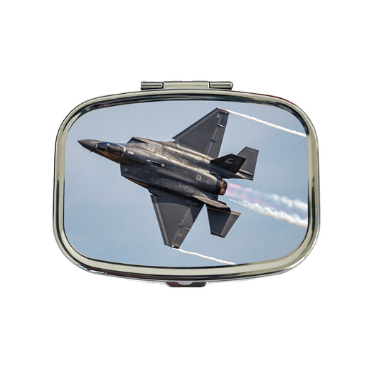 F-35 Plane Afterburners Streaking Through Sky Travel Pill Box Case