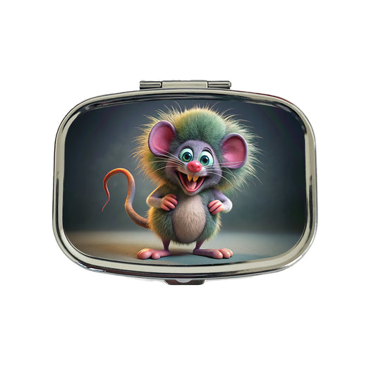 Funny Funky Crazy Mouse Travel Pill Box Case