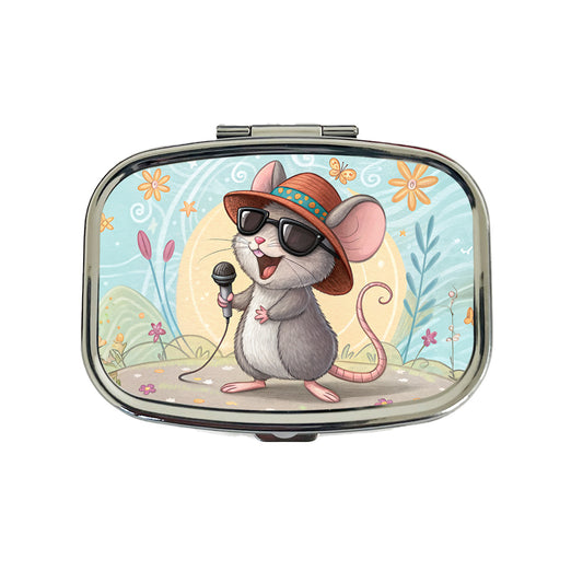 Funny Singing Cool Mouse Travel Pill Box Case