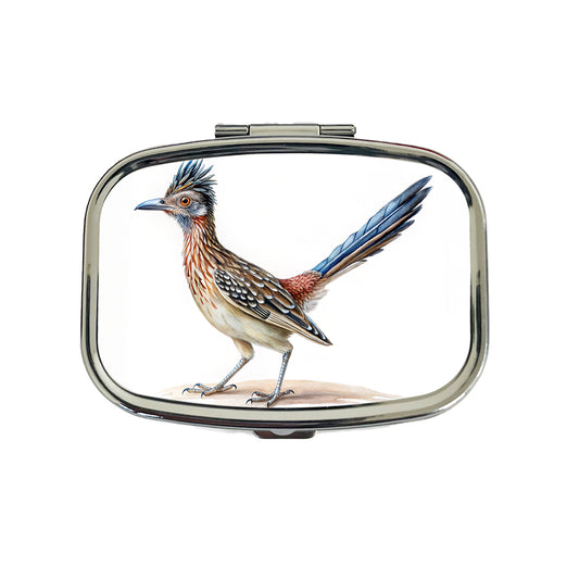 Greater Roadrunner New Mexico State Bird Illustration Travel Pill Box Case