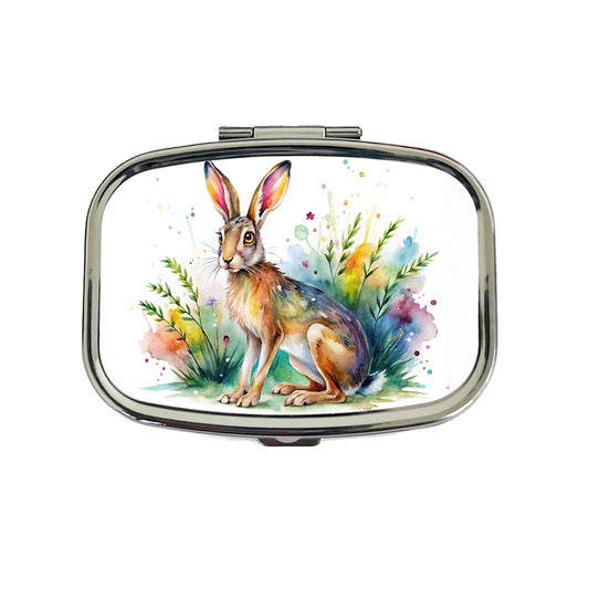 Jackrabbit Watercolor Travel Pill Box Case