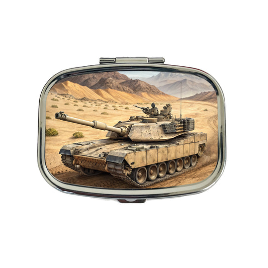 M1 Abrams Tank in the Desert Travel Pill Box Case