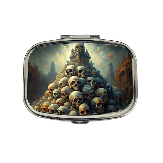 Pile Of Skulls Death Gothic Travel Pill Box Case