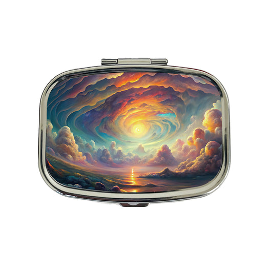 Psychedelic Cloudy Sky Pastel Colors Travel Pill Box Case