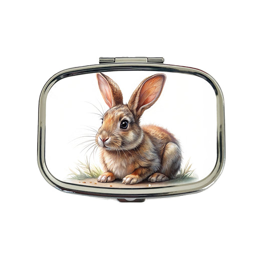 Rabbit Bunny Illustration Travel Pill Box Case