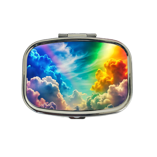 Rainbow Clouds Travel Pill Box Case