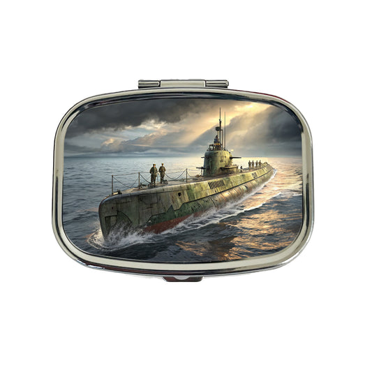 WWII Submarine Running On Surface Travel Pill Box Case