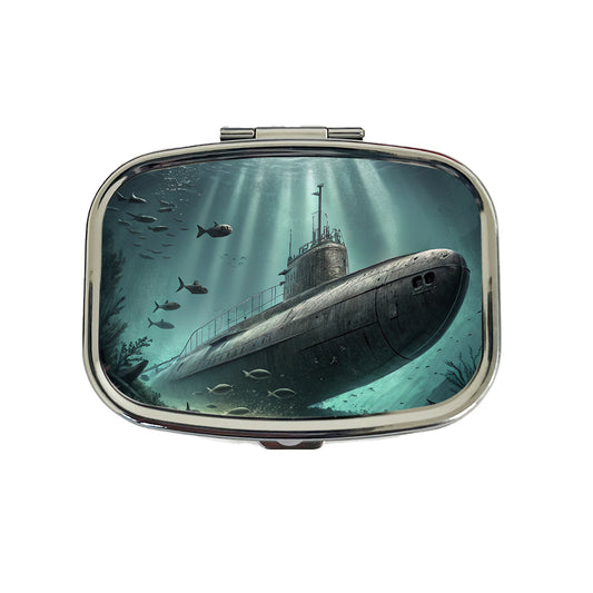 WWII Submarine Submerged Underwater Travel Pill Box Case