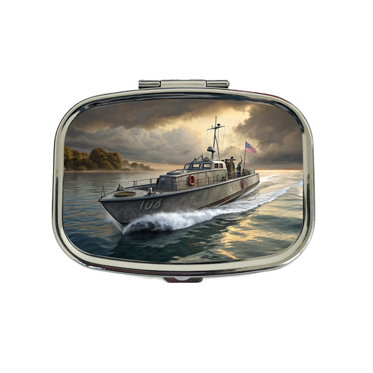 WWII US Navy PT Patrol Boat Travel Pill Box Case