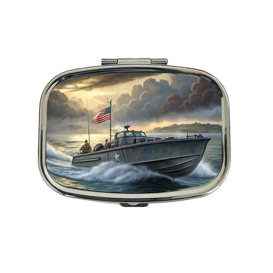 WWII US Navy PT Torpedo Boat Travel Pill Box Case
