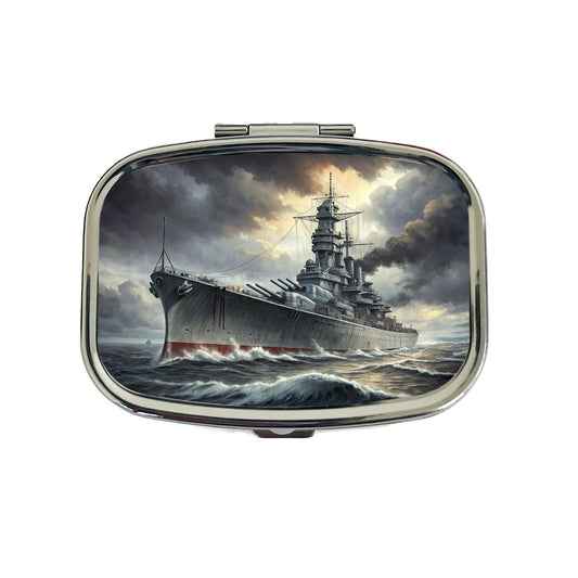 WWII Yamato-Class Battleship At Sea Travel Pill Box Case