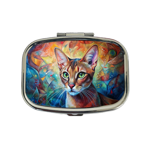 Abyssinian Cat Abstract Art Travel Pill Box Case