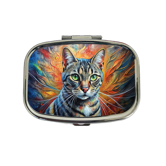 American Shorthair Cat Abstract Art Travel Pill Box Case