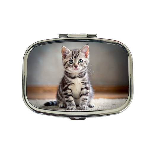 American Shorthair Cat Kitten Photo Travel Pill Box Case