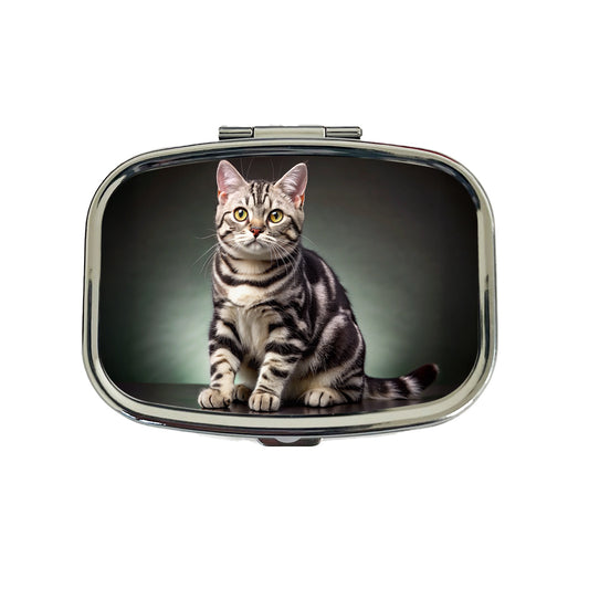 American Shorthair Cat Photo Travel Pill Box Case