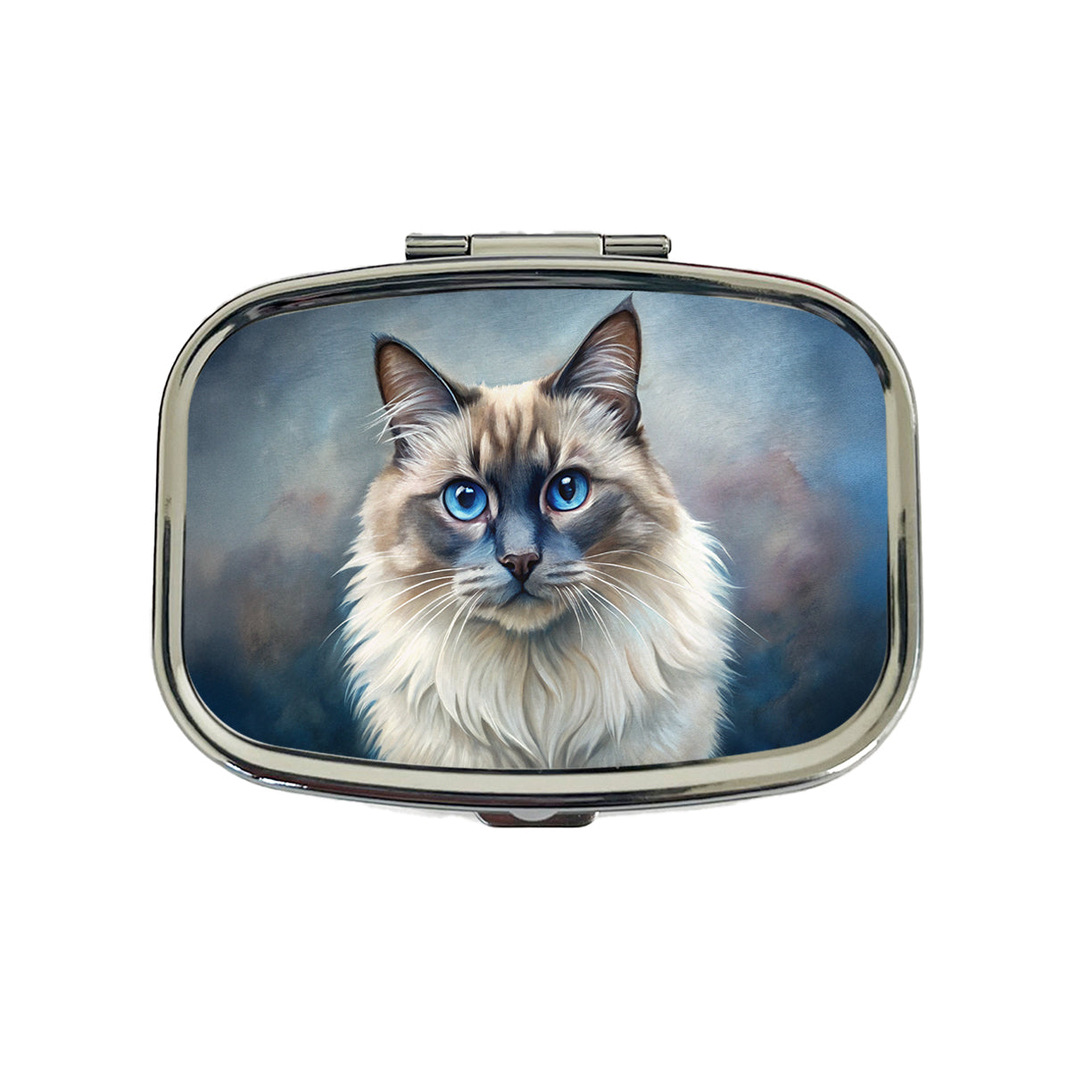 Balinese Cat Illustration Travel Pill Box Case