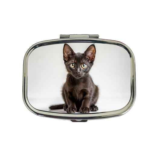 Bombay Black Cat Kitten Photo Travel Pill Box Case