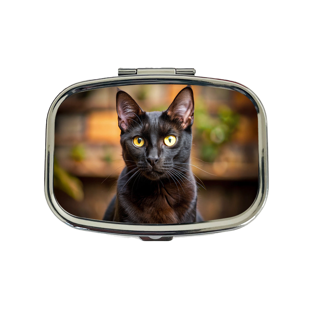 Bombay Black Cat Photo Travel Pill Box Case