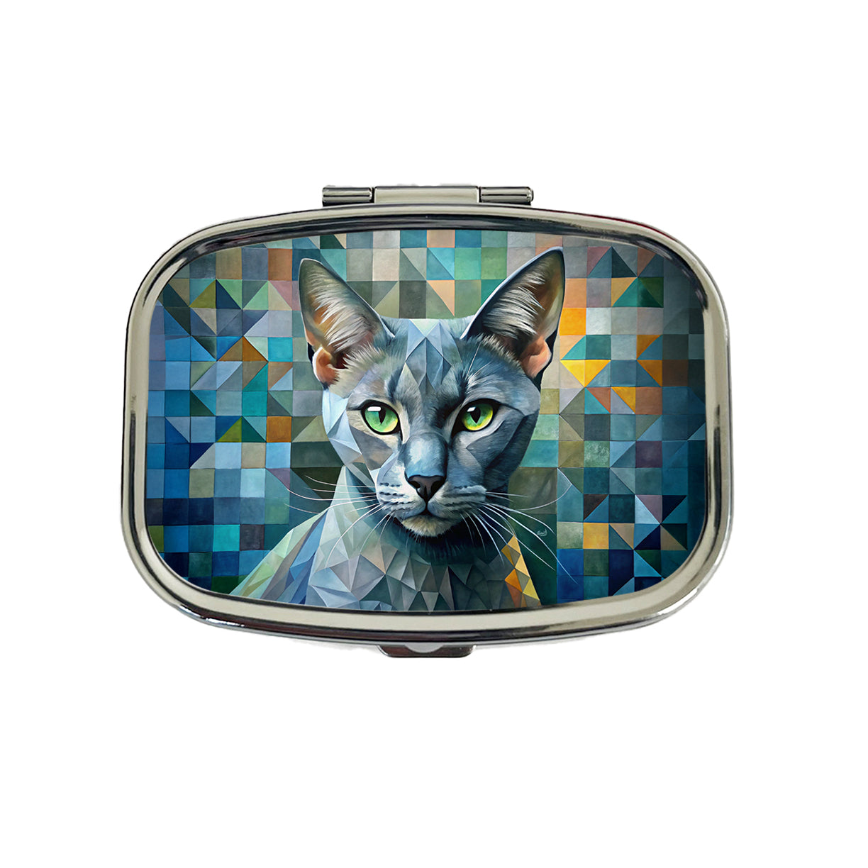 Burmese Cat Abstract Art Travel Pill Box Case
