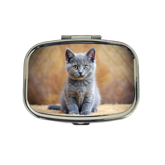 Chartreux Cat Kitten Photo Travel Pill Box Case
