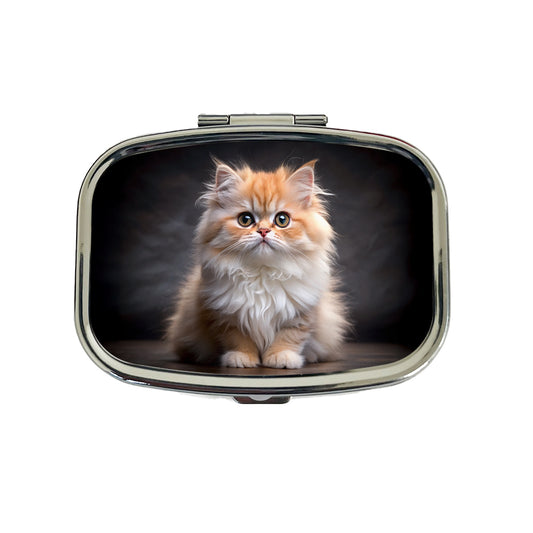 Classic Persian Cat Kitten Photo Travel Pill Box Case