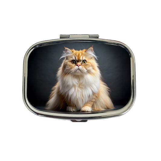 Classic Persian Cat Photo Travel Pill Box Case