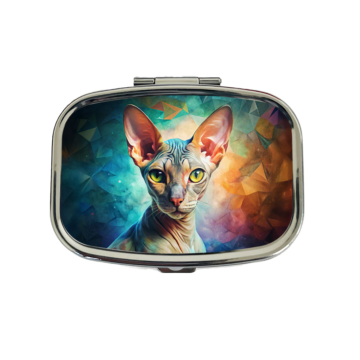 Cornish Rex Cat Abstract Art Travel Pill Box Case
