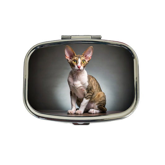 Cornish Rex Cat Photo Travel Pill Box Case